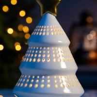 Светодиодная фигура "Елка с золотой звездой" 17.5х11х11, 1 LED, LR44x3(в компл.), Т/БЕЛЫЙ