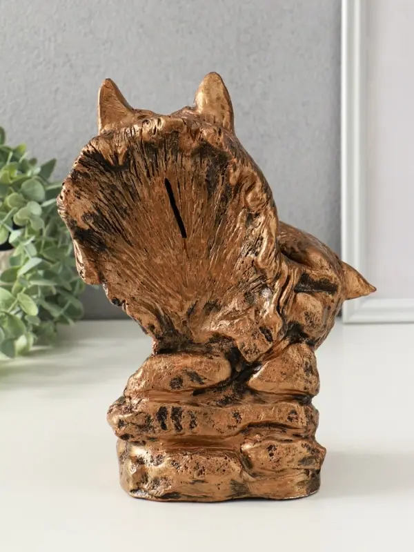 Копилка "Волки (пара)" 14х26 см, бронза