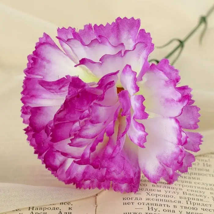 Цветы искусственные &laquo;Гвоздика&raquo;, h=37 см, d=7 см, сиреневые