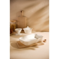 Форма для выпечки из жаропрочной керамики Доляна &laquo;Бруно&raquo;, 2,5 л, 36&times;20,5&times;6,5 см, цвет белый