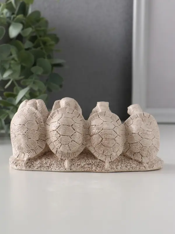 Фигура &laquo;Черепахи ничего не вижу, не слышу, не скажу, не делаю&raquo;, 13&times;4.5&times;5.5 см, слоновая кость