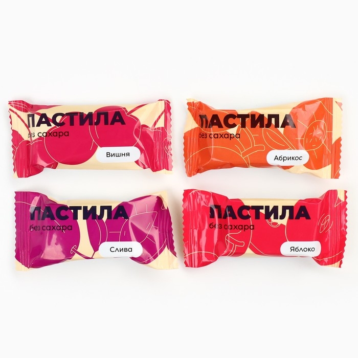 Пастила &laquo;Вишня, Яблоко, Абрикос, Слива&raquo;, 500 г.