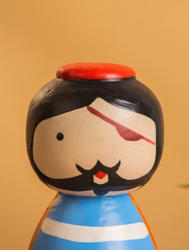 Деревянная кукла кокеши "Пират" 7х7,5х15 см