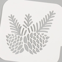 Трафарет пластиковый "Еловые шишки", размер 9х9 см