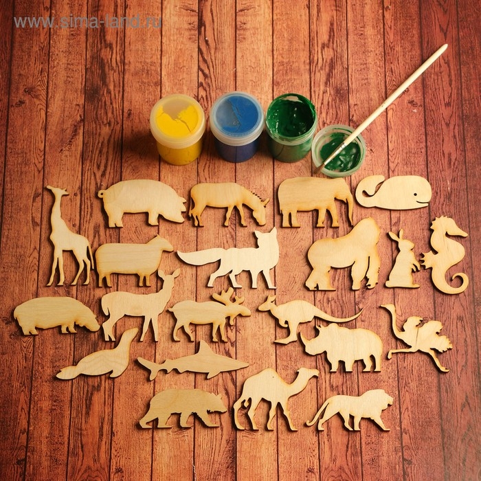 Набор заготовок для творчества &laquo;Животные&raquo;, 21 шт, размер 6х6 см