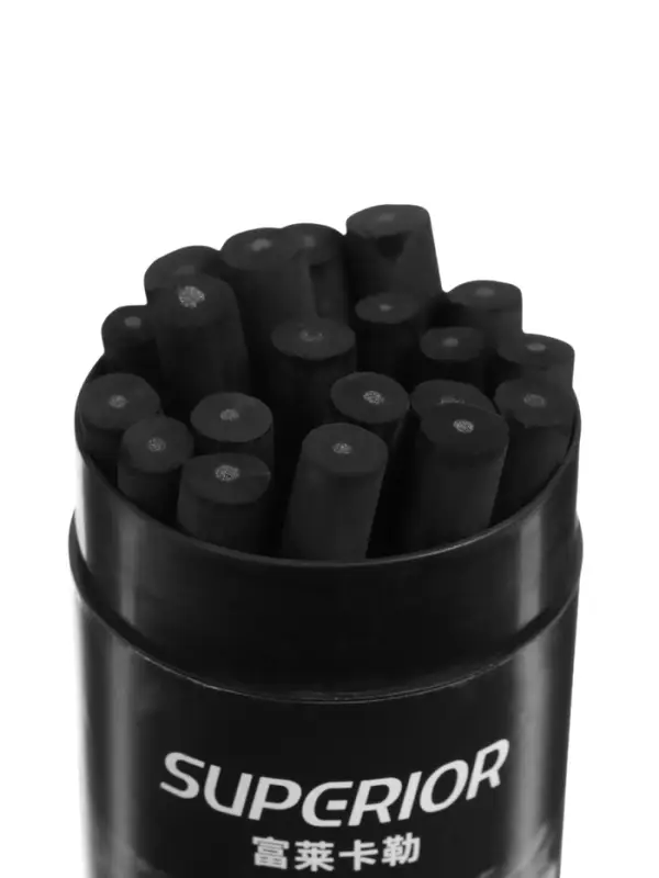 Уголь натуральный 20 штук, d=7-9 мм, в картонном тубусе, черный