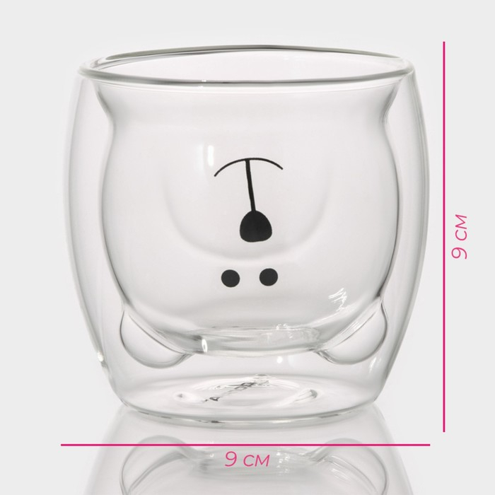 Стакан стеклянный на деревянной подставке Доляна &laquo;Вверх дном&raquo;, 250 мл, 9&times;9 см