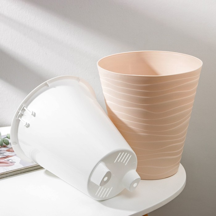 Кашпо для цветов со вставкой &laquo;Валенсия&raquo;, 5,2 л, цвет жемчужный