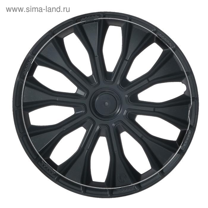 Колпаки колесные R16 "ВОЛТЕК", серебристый, карбон, набор 4 шт