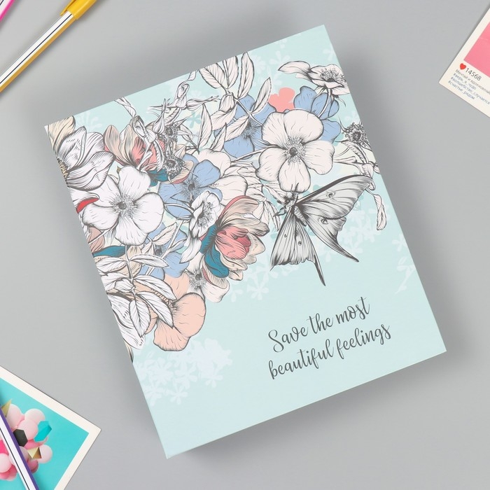 Фотоальбом на 80 фото 10х15 см "Цветочный орнамент" МИКС 23,5х19,5х4 см