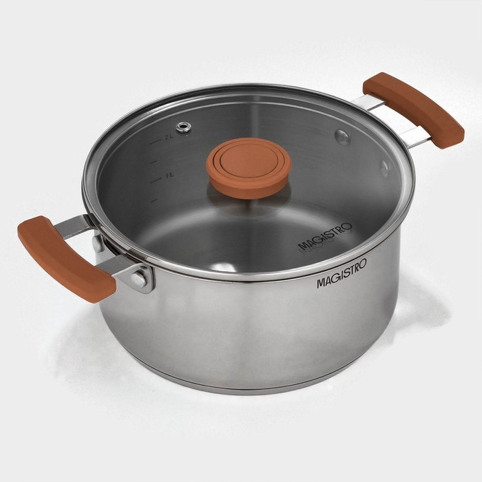 Набор кастрюль из нержавеющей стали Magistro, 3 шт: d=16/20/24 см, штабелируемые, индукция Набор кастрюль из нержавеющей стали Magistro, 3 шт: d=16/20/24 см, штабелируемые, индукция