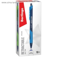 Ручка шариковая автоматическая 0.7 мм, Berlingo "Riteline", грип, синяя, корпус микс