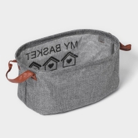 Корзина для хранения с ручками овальная Доляна My Basket, 20&times;30&times;13, цвет серый