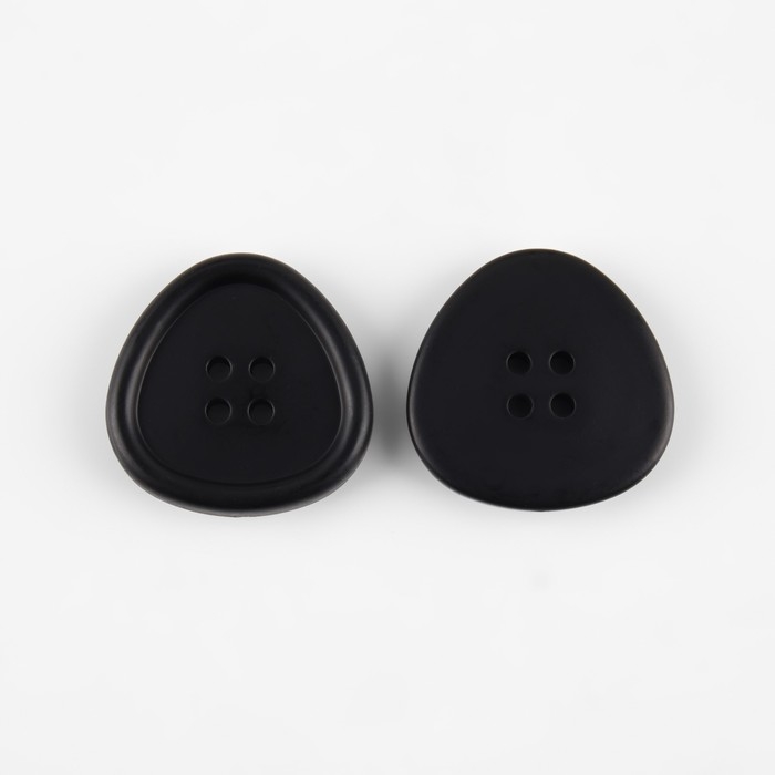 Набор пластиковых пуговиц, 4 прокола, d = 25 мм, 5 шт, цвет чёрный