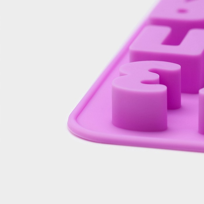 Форма для кондитерских украшений Доляна &laquo;Буквы. Алфавит русский&raquo;, силикон, 24,8&times;12&times;1,5 см, 33 ячейки, цвет сиреневый