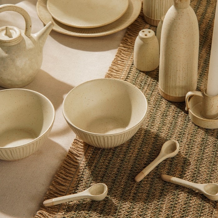 Салатник керамический SL Home &laquo;Виенто&raquo;, 1,3 л, d=19 см, цвет бежевый