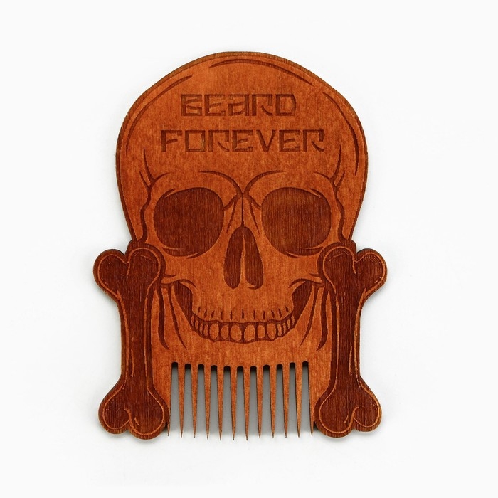 Расческа для бороды в конверте &laquo;Череп&raquo; 7,3 х 9,7 см