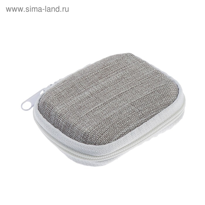 Футляр для наушников Luazon, прямоугольный, 8х6х3 см, материал верха: ткань, серый