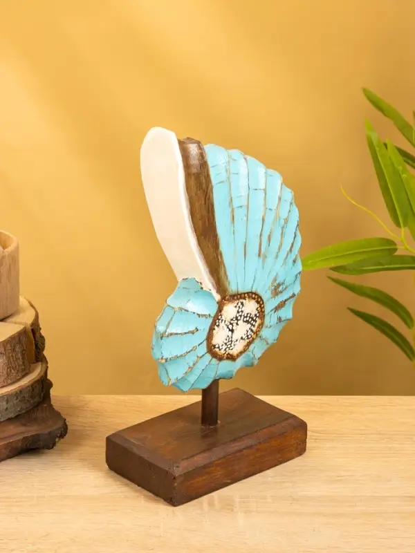 Набор сувенирный "Раковины" дерево (h - 35.30 и 25 см), цв. голубой