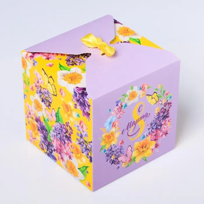 Коробка подарочная складная, упаковка, &laquo;С 8 Марта&raquo;, 12 х 12 х 12 см