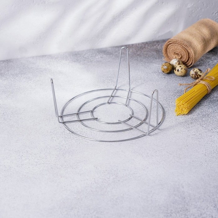 Подставка-гриль для микроволновой печи Доляна, 22&times;22&times;10 см, цвет хром