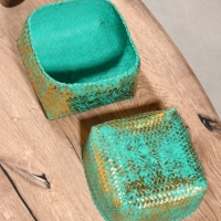 Корзинка плетеная "Голден мини" 19х19х14 см, голубой