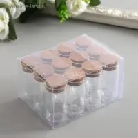 Декор для творчества стекло с пробкой &laquo;Колба&raquo; 6&times;3&times;3 см