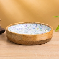 Блюдо "Оттенки сирени" дерево манго 25,5х25,5х6 см