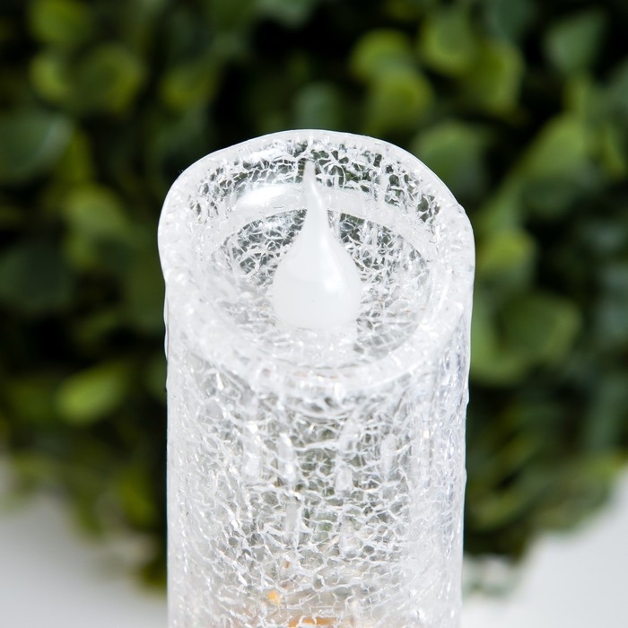 Ночник "Ледянная свеча" LED 1Вт от батареек 3хLR44 золото 4,5х4,5х12 см RISALUX