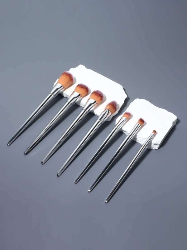 Набор кистей для макияжа, 7 предметов, 20(&plusmn;1) см, серебристый