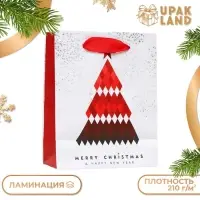Пакет новогодний подарочный ламинированный &laquo;Красочная елка&raquo; 11.5&times;14.5&times;6 см