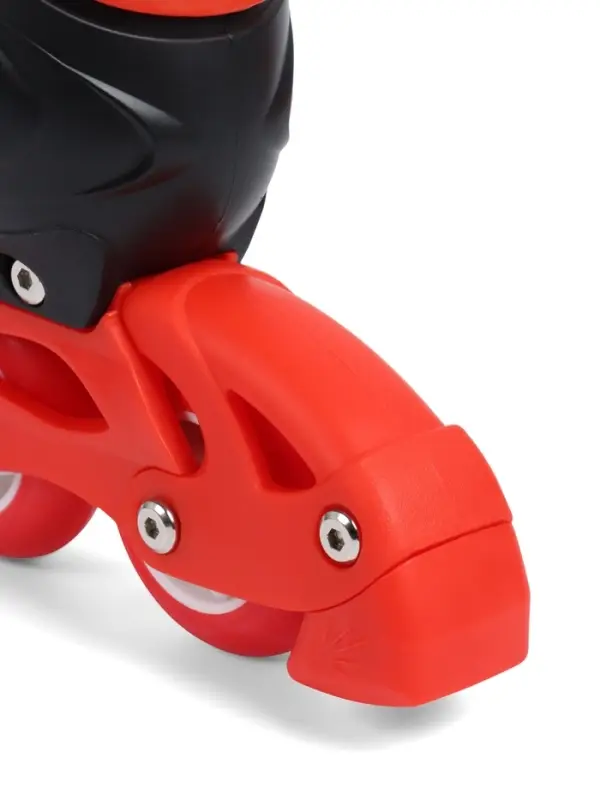 Коньки детские раздвижные BlackAqua, р. 30-33, для фитнеса, с роликовой платформой, красные, чёрные