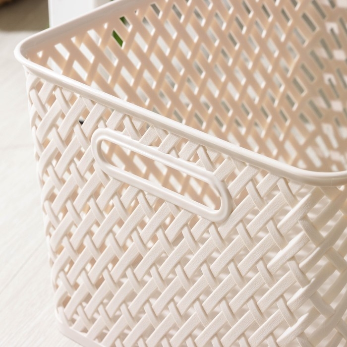 Корзина для хранения &laquo;Плетёнка&raquo;, 35&times;29&times;22,5 см, цвет бежевый