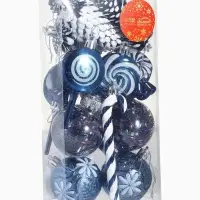 Набор украшений пластик 17 шт "Ярмарка волшебства" 6 см, синий