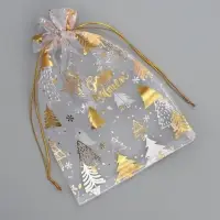 Набор мешков &laquo;С Новым счастьем!&raquo;, органза, 10 шт, 16 х 24 см