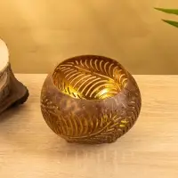 Подсвечник из кокоса, 15&times;15&times;13 см, коричневый