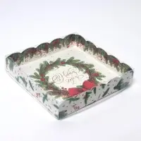 Коробка для кондитерских изделий с пластиковой крышкой &laquo;Бант&raquo;, 15 х 15 х 3 см