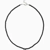 Чокер из бисера &laquo;Хрусталь&raquo;, сердце, чёрный в серебре, 37 см + 5 см доп, цепочка