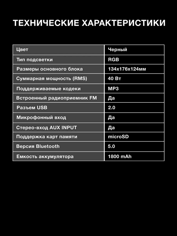 Колонка портативная H-PS1005 20Вт Bluetooth 1500mAh