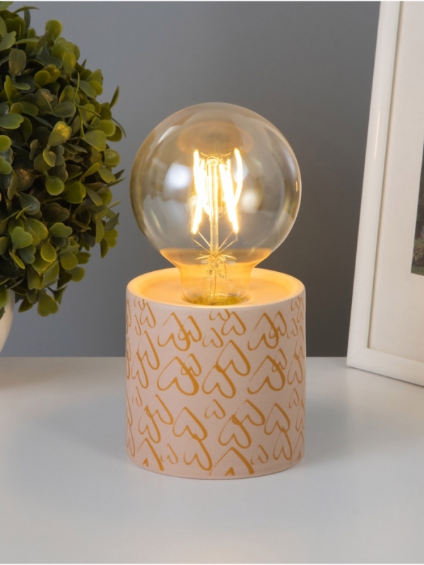 Светильник "Цилиндр" малые сердца LED 2хАА 8,5х8,5х17см