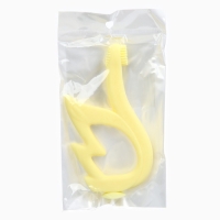 Прорезыватель силиконовый для зубов Крошка Я &laquo;Лебедь&raquo;, щеточка, на присоске, желтый