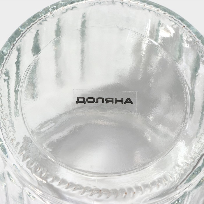 Банка стеклянная для хранения сыпучих продуктов Доляна &laquo;Зайка в золотом&raquo;, 230 мл, с керамической крышкой