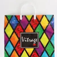 Пакет "Витраж, полиэтиленовый, пластиковая ручка 37х35 см 90 мкм