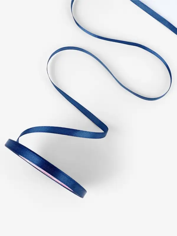 Лента атласная, 6 мм, 23&plusmn;1 м, синяя №120