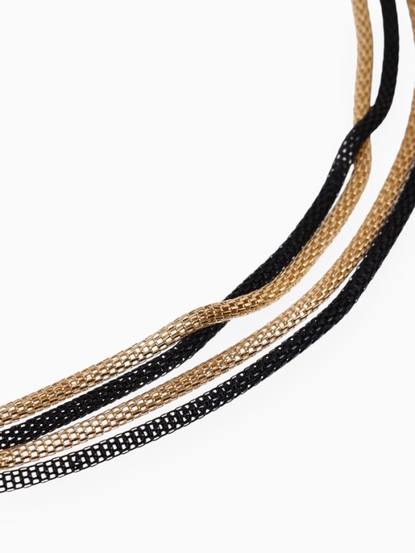 Бусы 2 нити &laquo;Трансформер&raquo; (несколько способов носки), цвет чёрно-золотой, 118 см