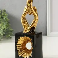 Сувенир керамика "Ожидание. Человек" чёрный с золотом 7х9,5х26 см