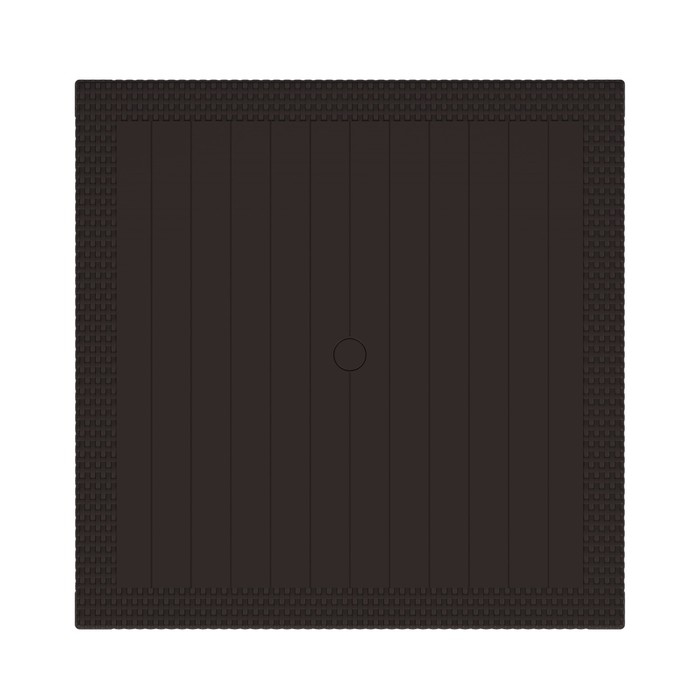 Стол "Ротанг-плюс" 94х94х74 см, d отверстия под зонт - 39.5 мм, мокко