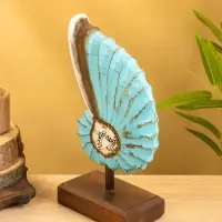 Набор сувенирный "Раковины" дерево (h - 35.30 и 25 см), цв. голубой