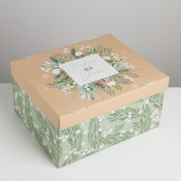 Коробка подарочная новогодняя складная &laquo;Тепла и уюта&raquo;, 31,2 х 25,6 х 16,1 см, Новый год