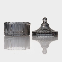 Сахарница стеклянная Доляна &laquo;Царская&raquo;, 250 мл, 10,5&times;13 см, цвет серый